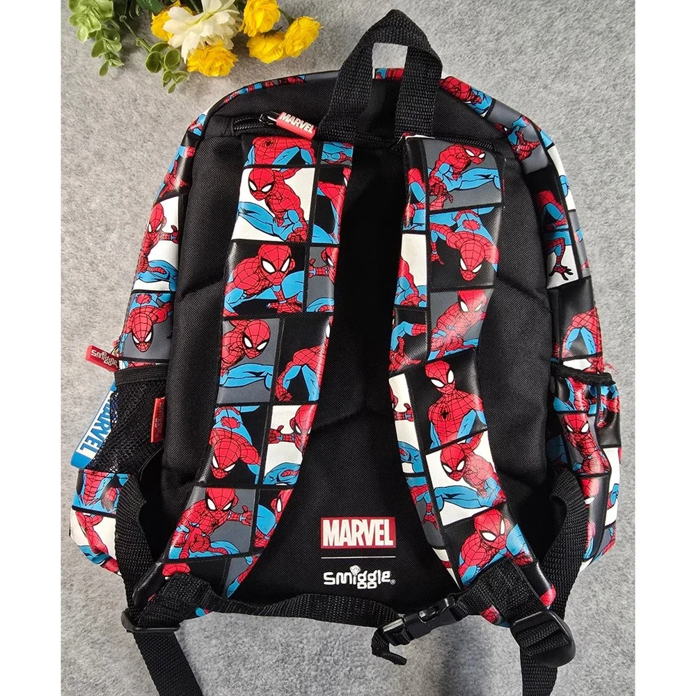 Smiggle Marvel Spider-Man Backpack Superhero Hooded Embossed Bag School